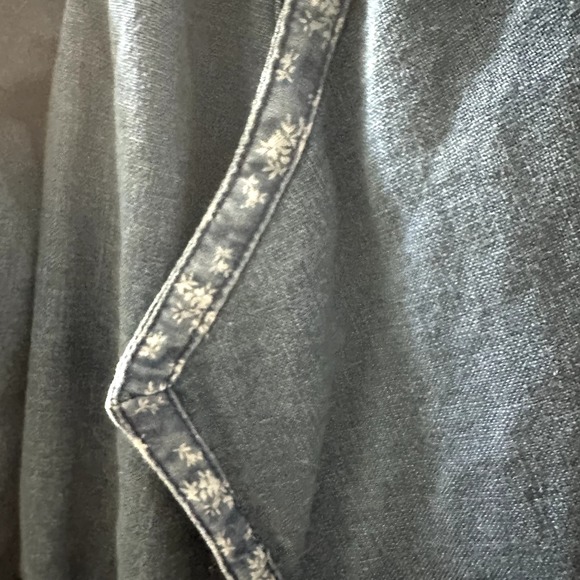 Anthropologie Hei Hei Women's Chambray Linen-Blend Open Front Jacket Size Small - Picture 7 of 11